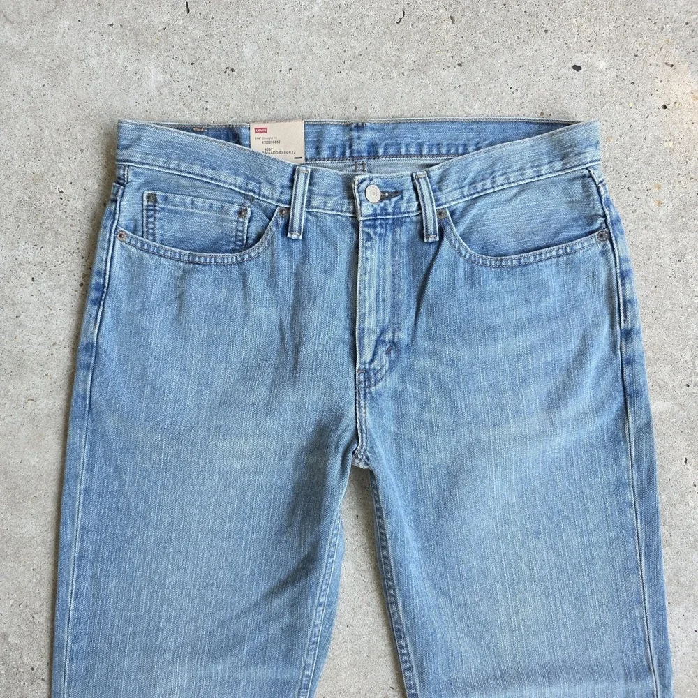 Levis 514 Straight Fit Jeans Size 34x34 Light Wash Blue NWT Grunge 100% Cotton